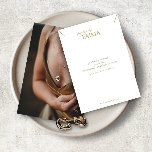 Carte d'affichage du collier de bijoux photo