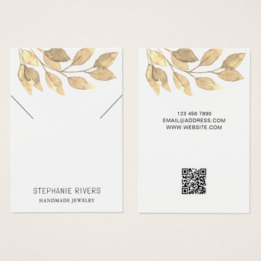 Carte d'affichage du collier de code QR rustique (Devant & derrière)