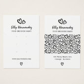 Carte d'affichage du collier de coeurs de script (Devant & derrière)