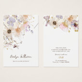 Carte d'affichage du collier de fleurs séchées (Devant & derrière)