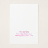 Carte d'affichage du collier de liège rose (Dos)