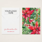 Carte d'affichage du collier de Noël Poinsettias (Devant & derrière)
