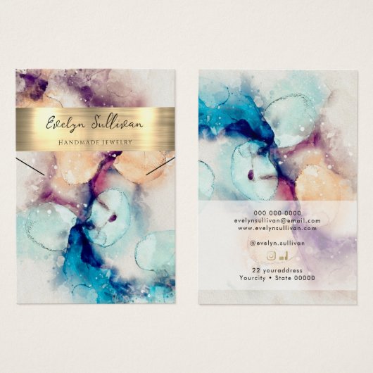 Carte d'affichage du collier de papier d'aquarelle (Devant & derrière)