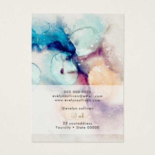 Carte d'affichage du collier de papier d'aquarelle (Dos)