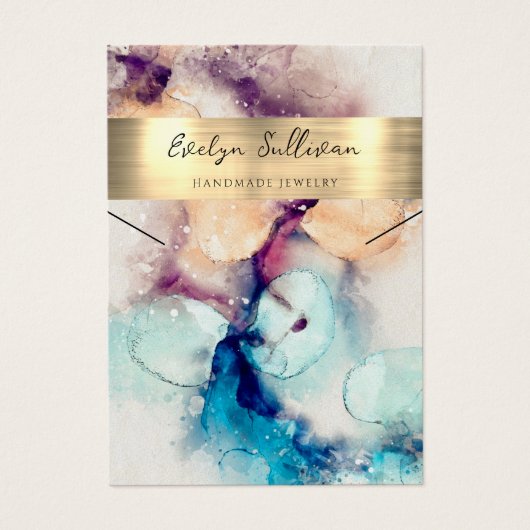 Carte d'affichage du collier de papier d'aquarelle (Devant)