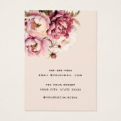 Carte d'affichage du collier de pivoine rose moder (Dos)