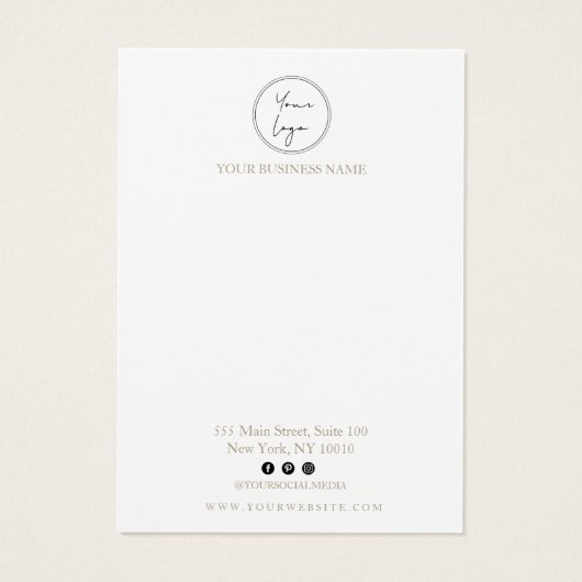 Carte d'affichage du collier d'illustration minima (Dos)