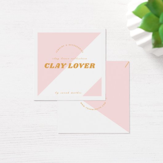 Carte d'affichage du collier d'oreille rose modern (Bureau)