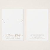 Carte d'affichage du collier d'oreilles en typogra (Devant & derrière)