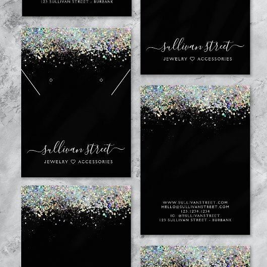 Carte d'affichage du collier en argent noir