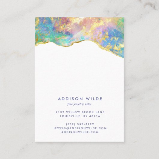 Carte d'affichage du collier en pierre arc-en-ciel (Dos)