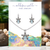 Carte d'affichage du collier en pierre arc-en-ciel