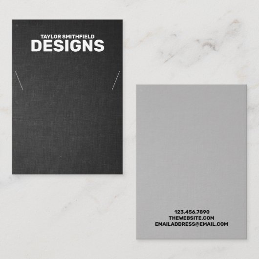 Carte d'affichage du collier en tissu noir (Devant / Derrière)