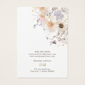 Carte d'affichage du collier fleur sauvage séché (Dos)