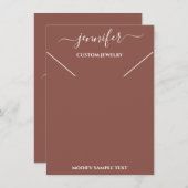 Carte d'affichage du collier Logo de bijoux Brown (Devant / Derrière)