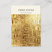 Carte d'affichage du collier ・ Logo en cuir d'or (Devant)