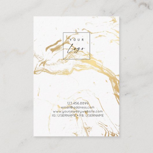 Carte d'affichage du collier ・ Logo Motif en marbr (Dos)