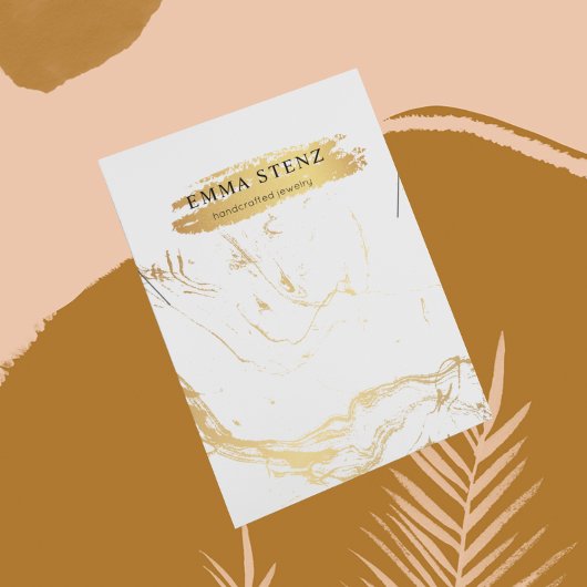 Carte d'affichage du collier ・ Logo Motif en marbr