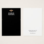 Carte d'affichage du collier noir d'abeille dorée  (Devant & derrière)