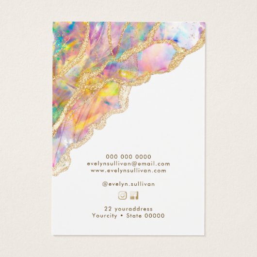 Carte d'affichage du collier optique (Dos)