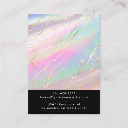 Carte d'affichage du collier optique d'iridescente (Dos)