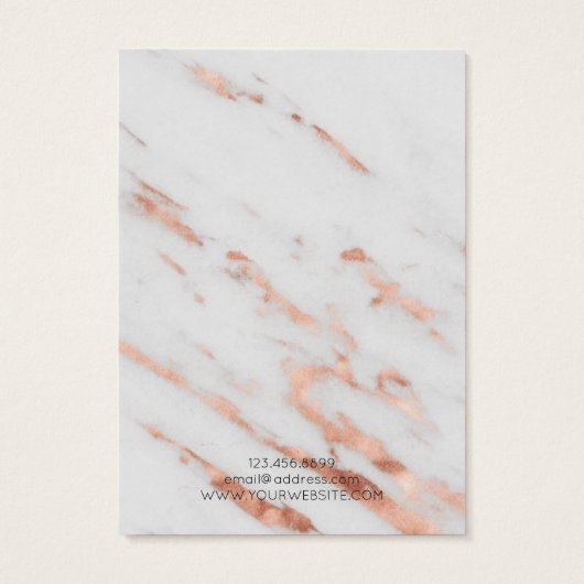 Carte d'affichage du collier ・ Or Rose sur Marbre (Dos)