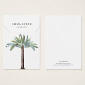 Carte d'affichage du collier ・ Pastel Palm Tree (Devant & derrière)