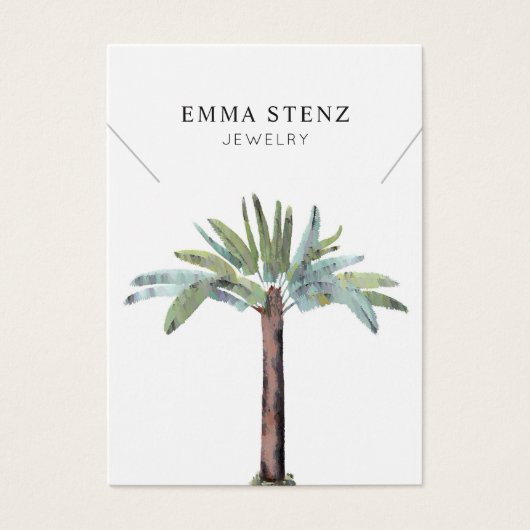 Carte d'affichage du collier ・ Pastel Palm Tree (Devant)