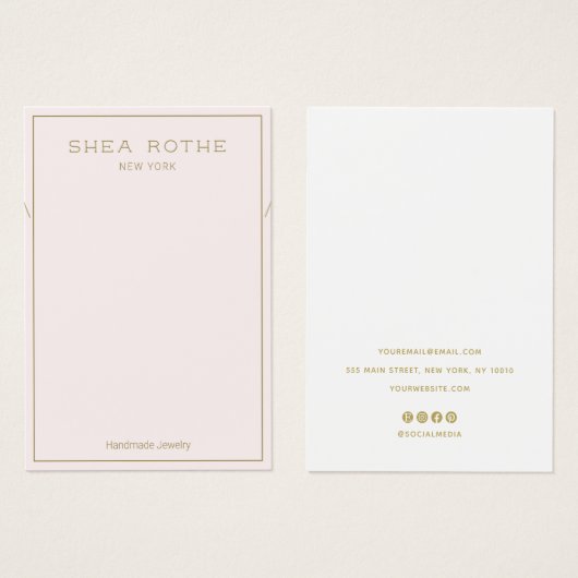 Carte d'affichage du collier rose clair (Devant & derrière)