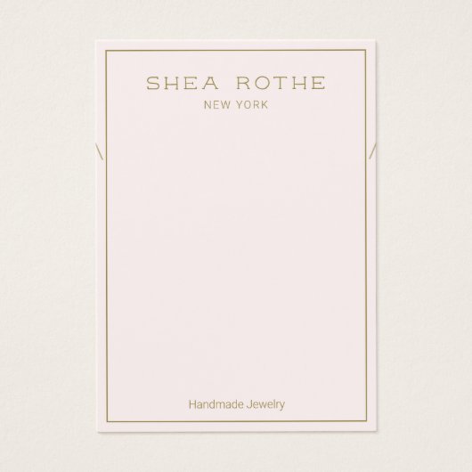 Carte d'affichage du collier rose clair (Devant)