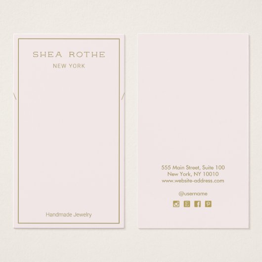 Carte d'affichage du collier rose clair (Devant & derrière)