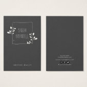 Carte d'affichage du logo ・ Cadre floral esquissé (Devant & derrière)