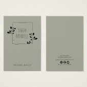 Carte d'affichage du logo ・ Cadre floral esquissé (Devant & derrière)