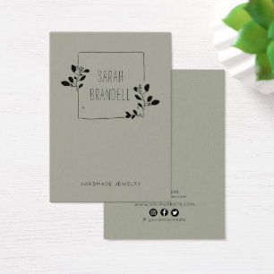 Carte d'affichage du logo ・ Cadre floral esquissé