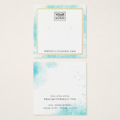 Carte d'affichage du logo de bordure en aquarelle  (Devant & derrière)