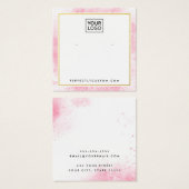 Carte d'affichage du logo de bordure en aquarelle (Devant & derrière)