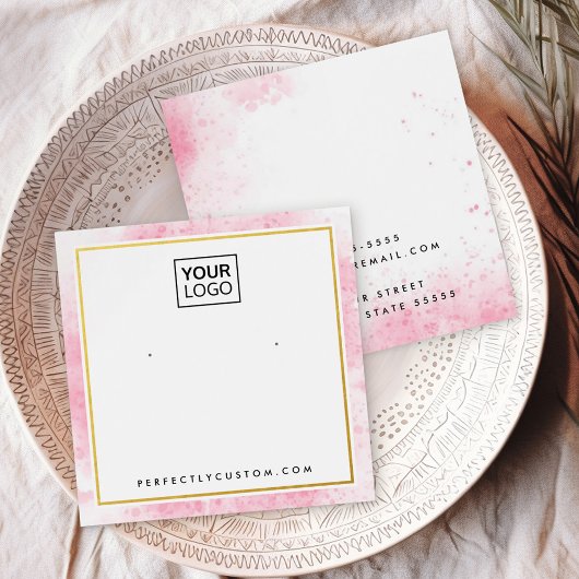 Carte d'affichage du logo de bordure en aquarelle