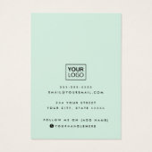 Carte d'affichage du logo de l'écriture moderne me (Dos)