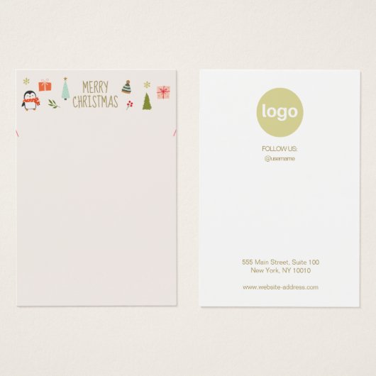 Carte d'affichage du logo de Noël (Devant & derrière)