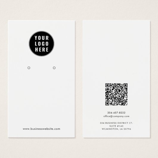 Carte d'affichage du logo de votre entreprise Code (Devant & derrière)