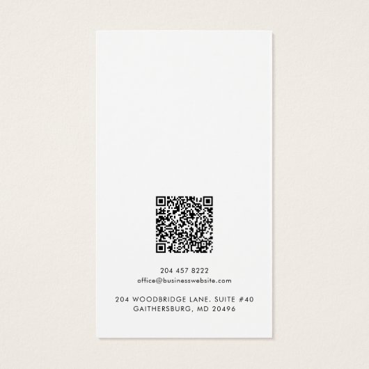 Carte d'affichage du logo d'entreprise et du code  (Dos)