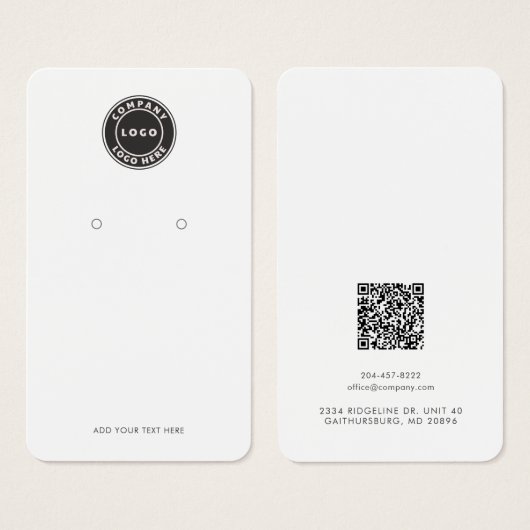 Carte d'affichage du logo d'entreprise et du code (Devant & derrière)