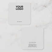 Carte d'affichage du logo d'entreprise Gris carré (Devant / Derrière)