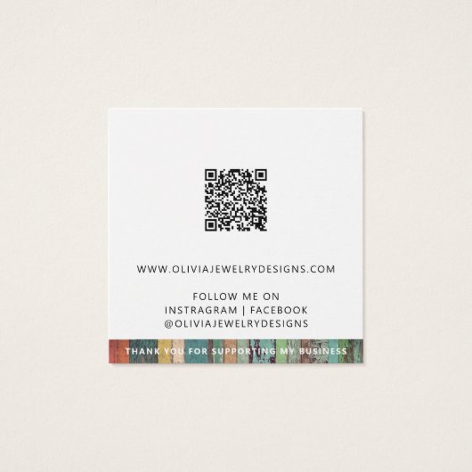 Carte d'affichage du logo d'entreprise QR Code Stu (Dos)