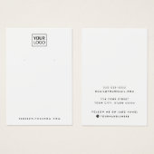 Carte d'affichage du logo d'oreille en blanc clair (Devant & derrière)