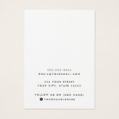 Carte d'affichage du logo d'oreille en blanc clair (Dos)