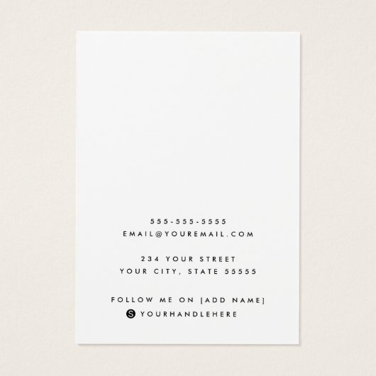 Carte d'affichage du logo d'oreille en blanc clair (Dos)