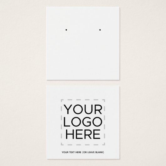 Carte d'affichage du logo du carré arrière blanc (Devant & derrière)