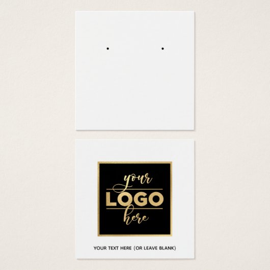 Carte d'affichage du logo du carré arrière blanc (Devant & derrière)