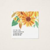 Carte d'affichage du logo du tournesol d'été jaune (Dos)